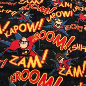 Disney Pixar The Incredibles Comic Fabric Springs Industries 2818 Kapow Zam 3